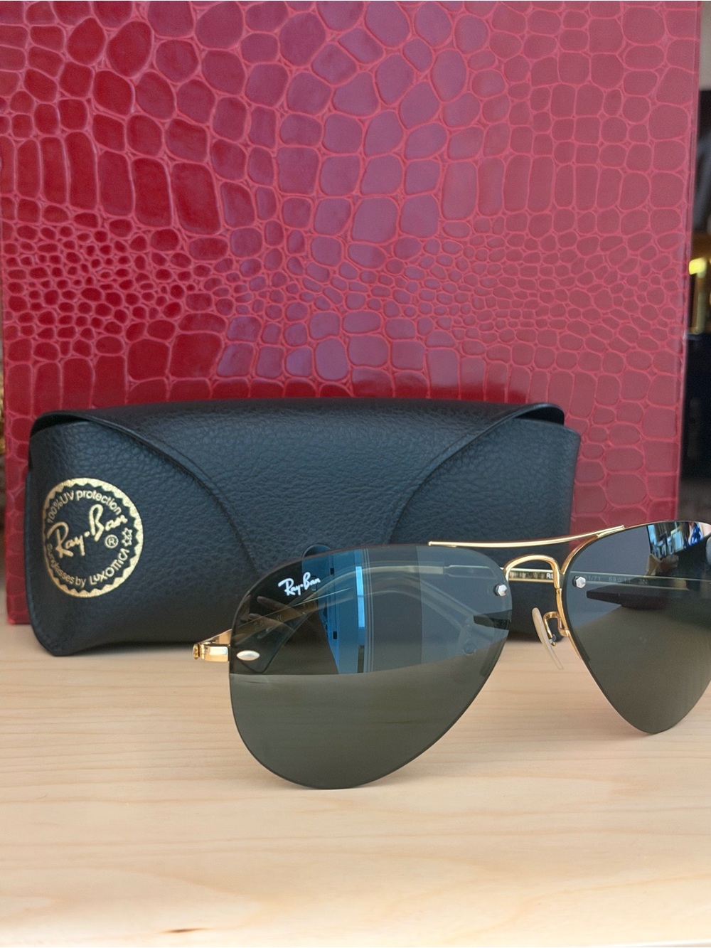 Ray-Ban semi-rimless aviator sunglasses